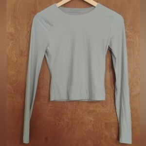 Abercrombie & Fitch Double Lined Long Sleeve Baby Tee Grey